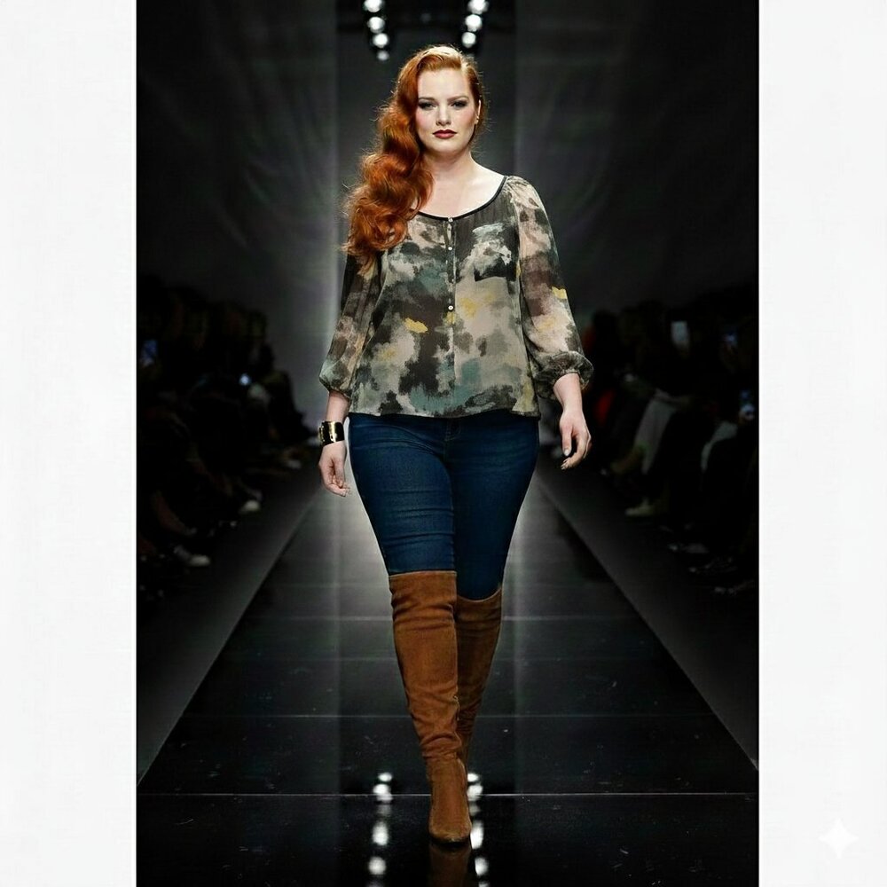 Merona‎ Abstract Print Sheer Blouse